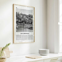 Lake Arrowhead Print Black and White, Lake Arrowhead Wall Art, Lake Arrowhead Poster, Lake Arrowhead Photo, Lake Arrowhead Map, California
