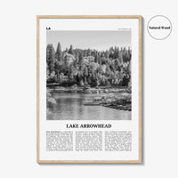 Lake Arrowhead Print Black and White, Lake Arrowhead Wall Art, Lake Arrowhead Poster, Lake Arrowhead Photo, Lake Arrowhead Map, California