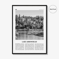 Lake Arrowhead Print Black and White, Lake Arrowhead Wall Art, Lake Arrowhead Poster, Lake Arrowhead Photo, Lake Arrowhead Map, California
