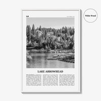 Lake Arrowhead Print Black and White, Lake Arrowhead Wall Art, Lake Arrowhead Poster, Lake Arrowhead Photo, Lake Arrowhead Map, California