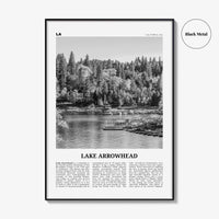 Lake Arrowhead Print Black and White, Lake Arrowhead Wall Art, Lake Arrowhead Poster, Lake Arrowhead Photo, Lake Arrowhead Map, California