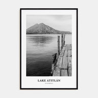 Lake Atitlán Portrait B&W Poster