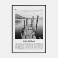 Lake Atitlán Travel B&W Poster
