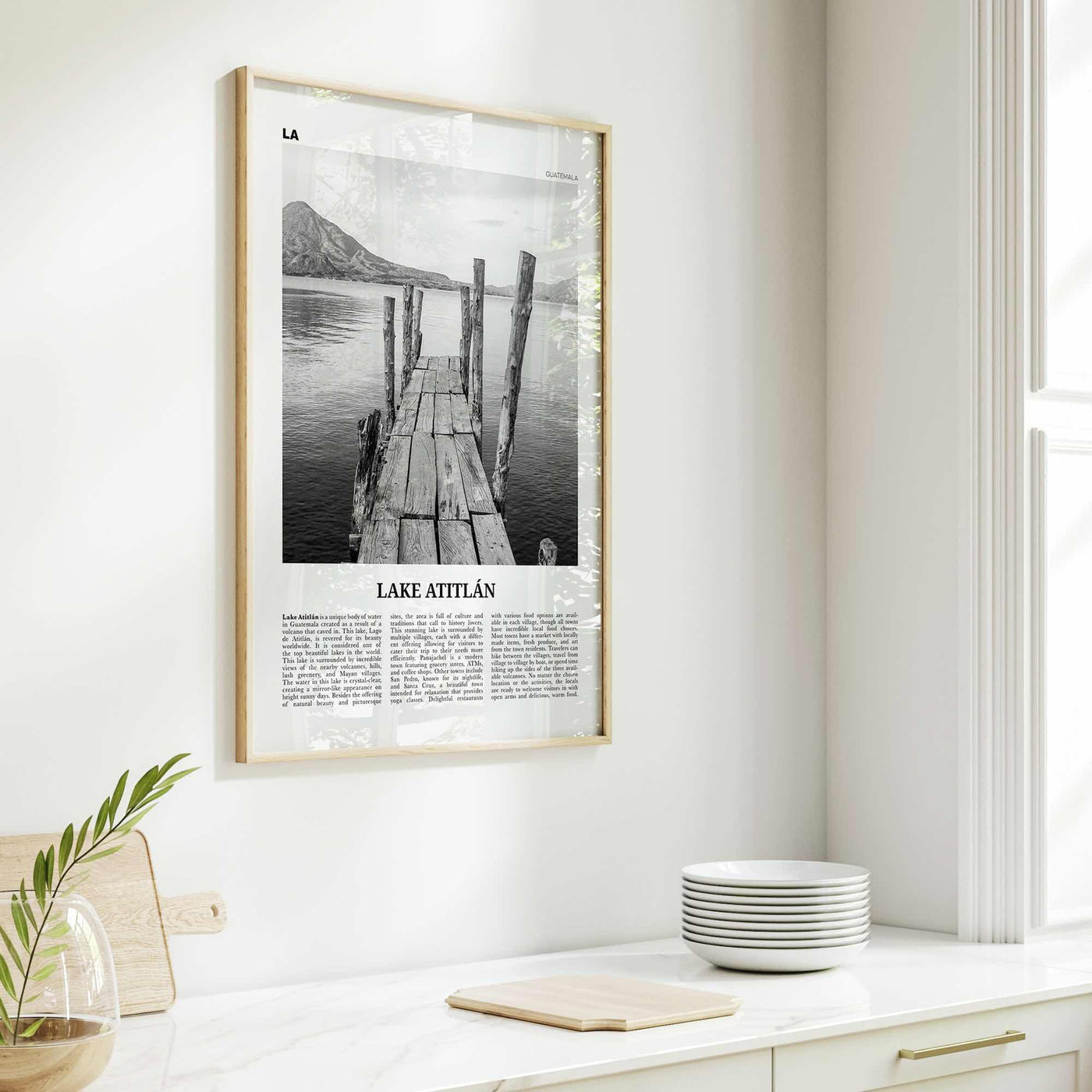 Lake Atitlan Print Black and White, Lake Atitlán Wall Art, Lake Atitlán Poster, Lake Atitlán Photo, Lake Atitlán Wall Décor, Guatemala