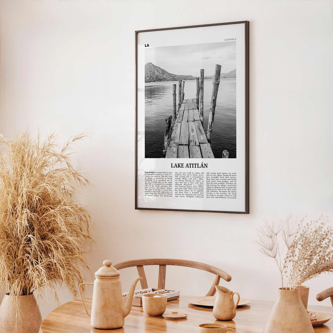 Lake Atitlan Print Black and White, Lake Atitlán Wall Art, Lake Atitlán Poster, Lake Atitlán Photo, Lake Atitlán Wall Décor, Guatemala