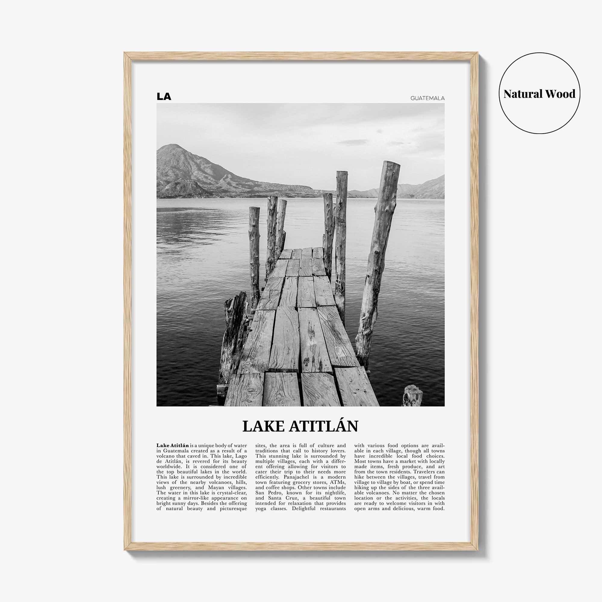 Lake Atitlan Print Black and White, Lake Atitlán Wall Art, Lake Atitlán Poster, Lake Atitlán Photo, Lake Atitlán Wall Décor, Guatemala