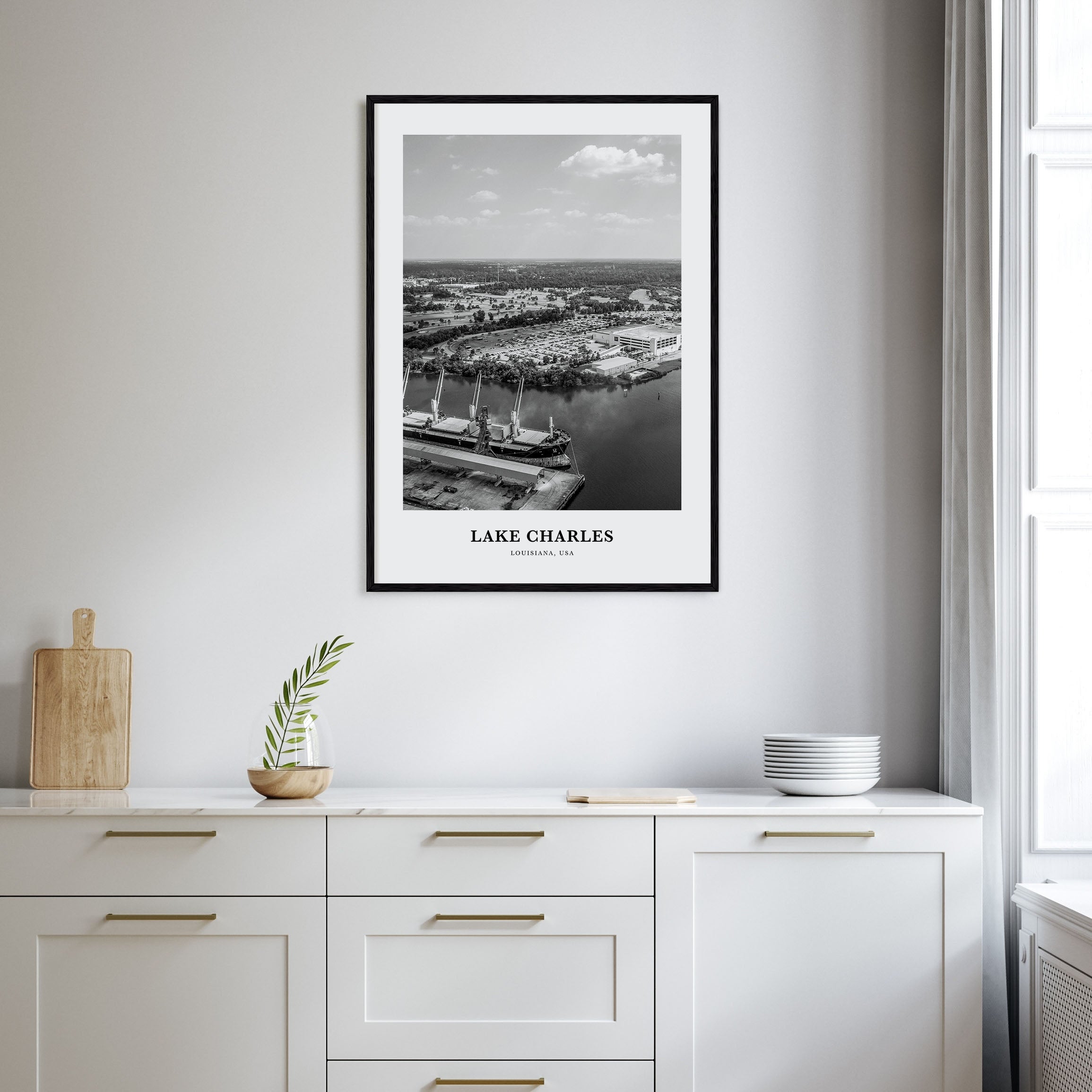 Lake Charles Portrait B&W Poster