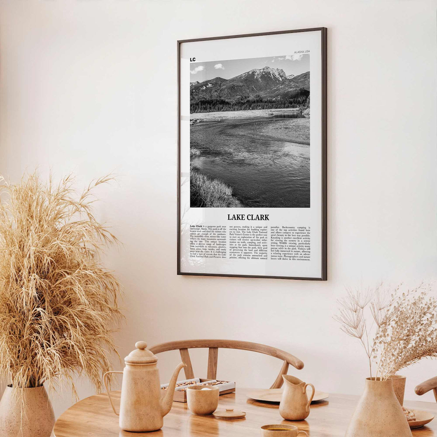 Lake Clark National Park Print Black and White, Lake Clark Wall Art, Lake Clark Poster, Lake Clark Photo, Lake Clark Wall Décor, Alaska, USA