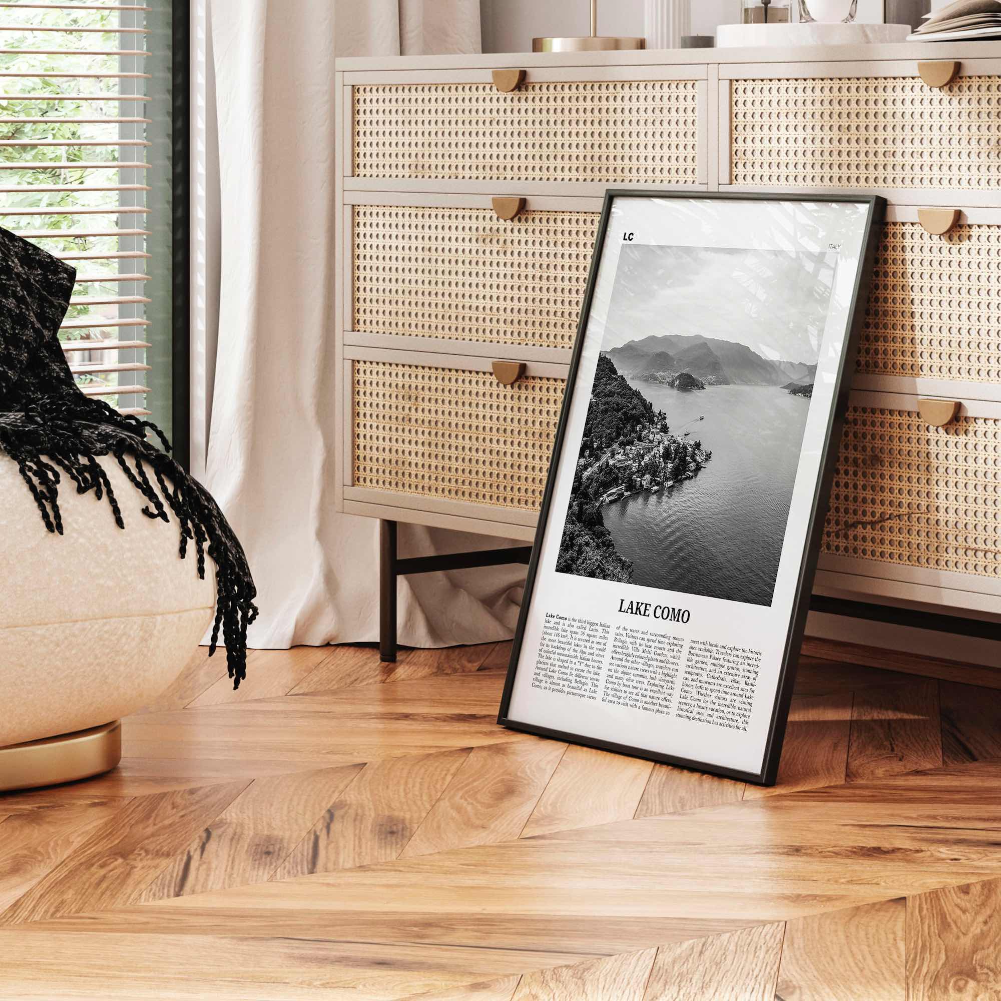 Lake Como Print Black and White, Lake Como Wall Art, Lake Como Poster, Lake Como Photo, Lake Como Wall Décor, Lake Como Map, Italy, Italia