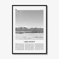Lake County Print Black and White, Lake County Wall Art, Lake County Poster, Lake County Photo, Lake County Wall Décor, Lake County Map
