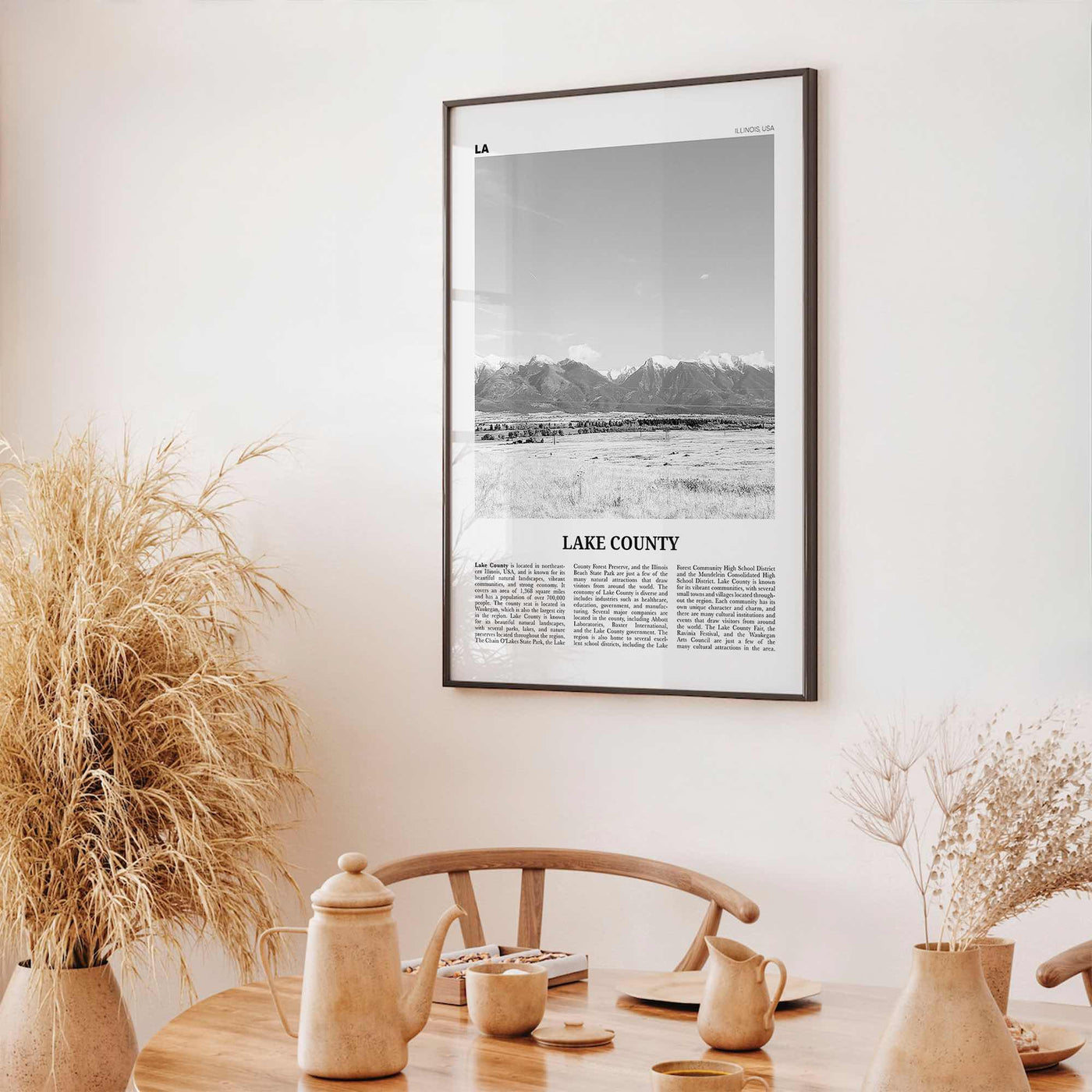 Lake County Print Black and White, Lake County Wall Art, Lake County Poster, Lake County Photo, Lake County Wall Décor, Lake County Map