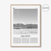 Lake County Print Black and White, Lake County Wall Art, Lake County Poster, Lake County Photo, Lake County Wall Décor, Lake County Map