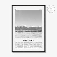 Lake County Print Black and White, Lake County Wall Art, Lake County Poster, Lake County Photo, Lake County Wall Décor, Lake County Map