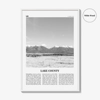 Lake County Print Black and White, Lake County Wall Art, Lake County Poster, Lake County Photo, Lake County Wall Décor, Lake County Map