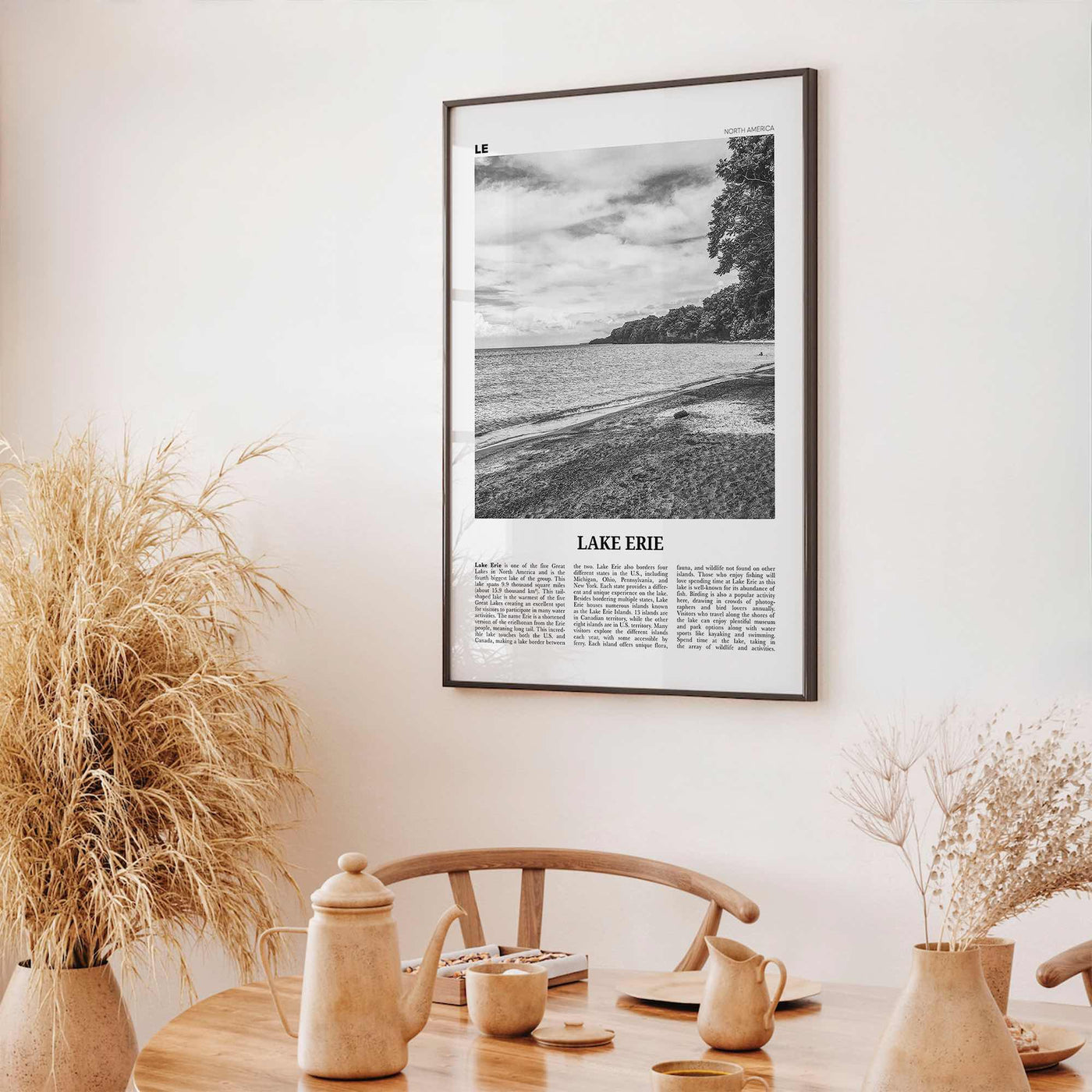 Lake Erie Print Black and White, Lake Erie Wall Art, Lake Erie Poster, Lake Erie Photo, Lake Erie Wall Décor, North America