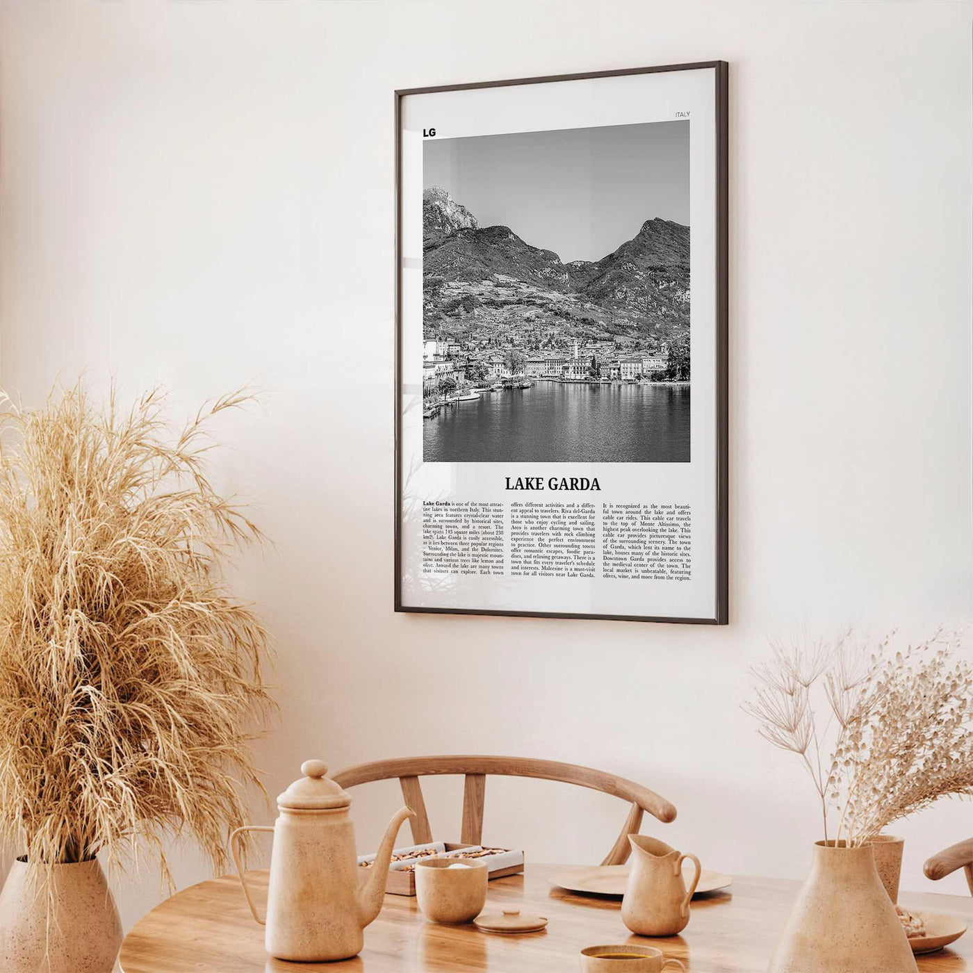 Lake Garda Print Black and White, Lake Garda Wall Art, Lake Garda Poster, Lake Garda Photo, Lake Garda Wall Décor, Lake Garda Map, Italy