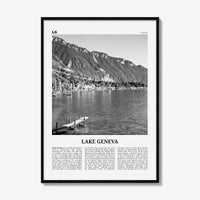 Lake Geneva Print Black and White, Lake Geneva Wall Art, Lake Geneva Poster, Lake Geneva Photo, Lake Geneva Wall Décor, Lake Geneva Map