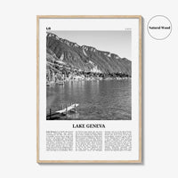 Lake Geneva Print Black and White, Lake Geneva Wall Art, Lake Geneva Poster, Lake Geneva Photo, Lake Geneva Wall Décor, Lake Geneva Map