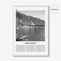 Lake Geneva Print Black and White, Lake Geneva Wall Art, Lake Geneva Poster, Lake Geneva Photo, Lake Geneva Wall Décor, Lake Geneva Map