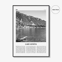 Lake Geneva Print Black and White, Lake Geneva Wall Art, Lake Geneva Poster, Lake Geneva Photo, Lake Geneva Wall Décor, Lake Geneva Map
