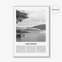 Lake George Print Black and White, Lake George Wall Art, Lake George Poster, Lake George Photo, Lake George Map, New York, USA