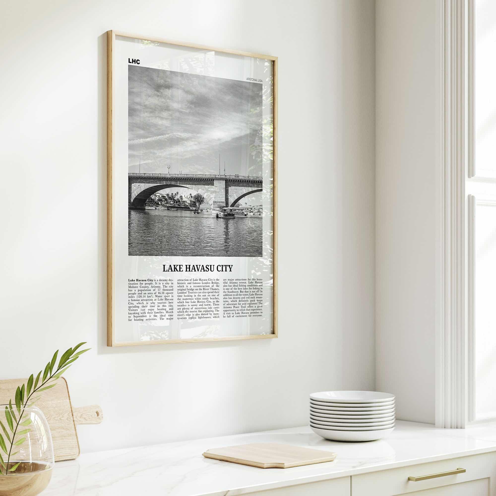 Lake Havasu City Print Black and White, Lake Havasu City Wall Art, Lake Havasu City Poster, Lake Havasu City Photo, Havasu City Map, Arizona