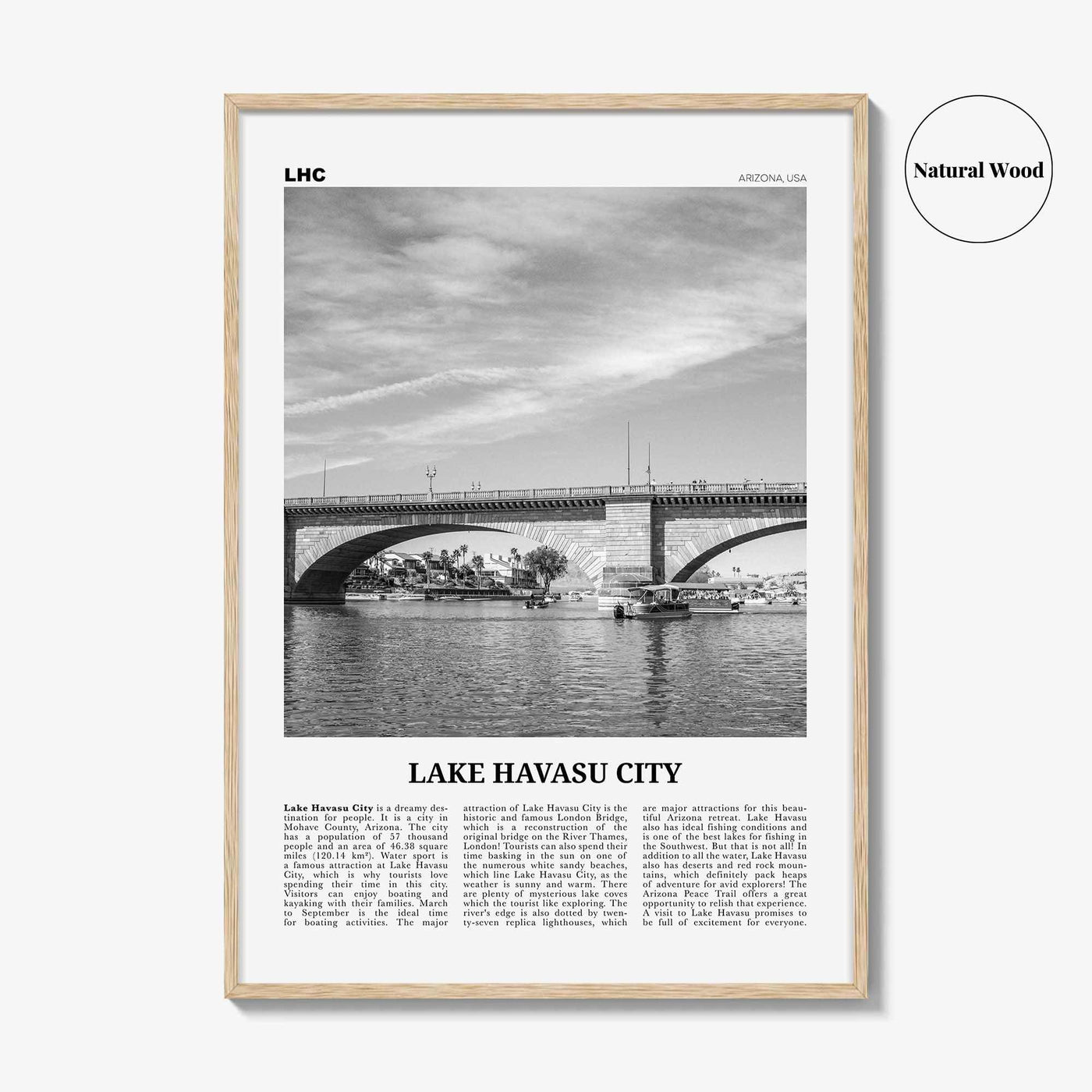 Lake Havasu City Print Black and White, Lake Havasu City Wall Art, Lake Havasu City Poster, Lake Havasu City Photo, Havasu City Map, Arizona