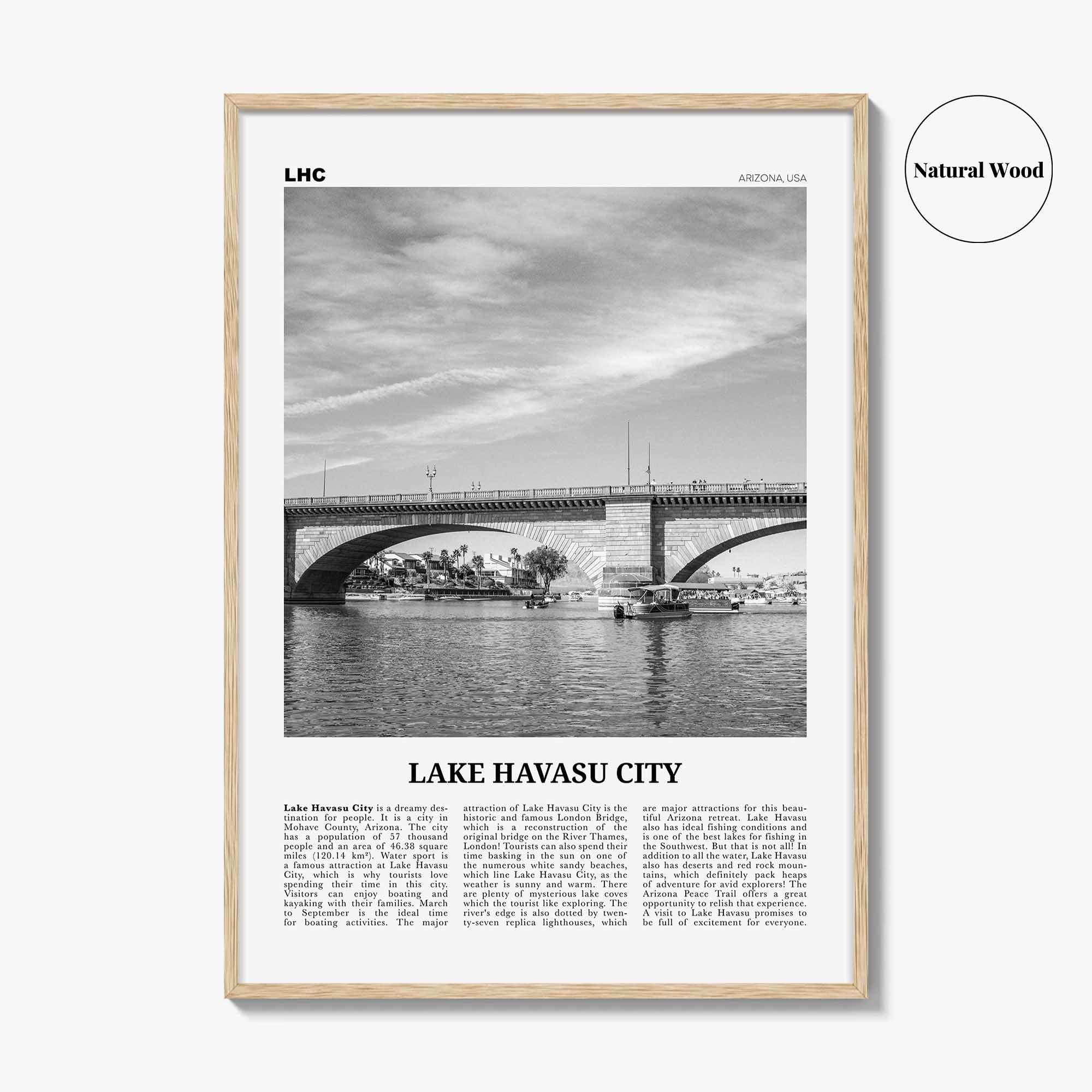 Lake Havasu City Print Black and White, Lake Havasu City Wall Art, Lake Havasu City Poster, Lake Havasu City Photo, Havasu City Map, Arizona