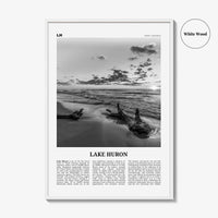 Lake Huron Print Black and White, Lake Huron Wall Art, Lake Huron Poster, Lake Huron Photo, Lake Huron Wall Décor, Lake Huron Map Poster