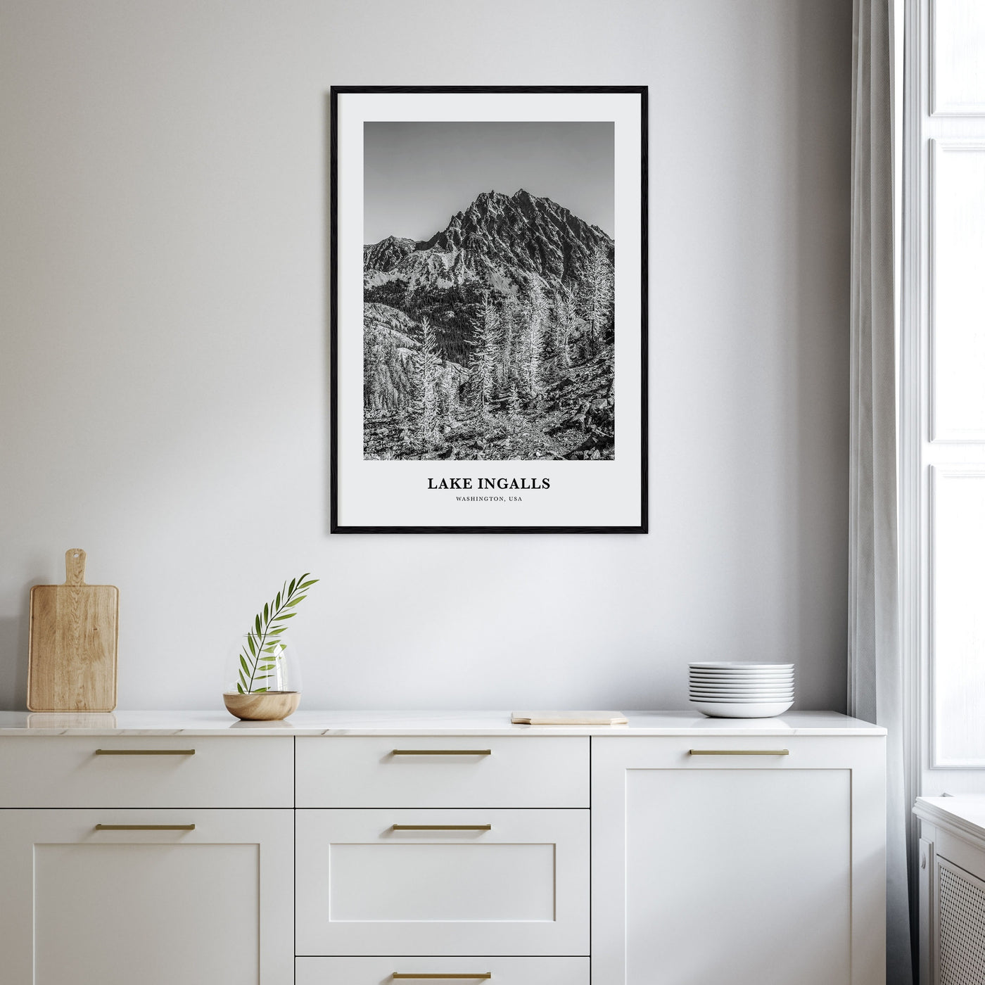 Lake Ingalls Portrait B&W Poster
