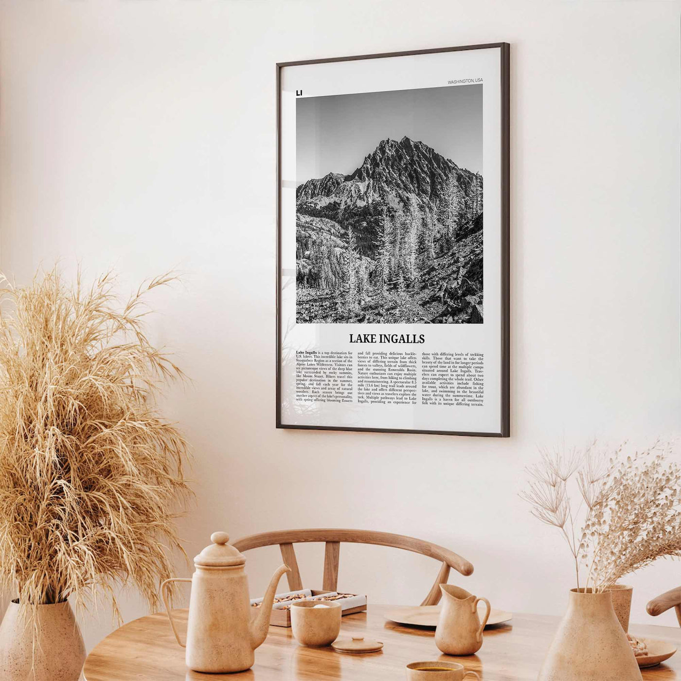 Lake Ingalls Print Black and White, Lake Ingalls Wall Art, Lake Ingalls Poster, Lake Ingalls Photo, Lake Ingalls Wall Décor, Washington, USA