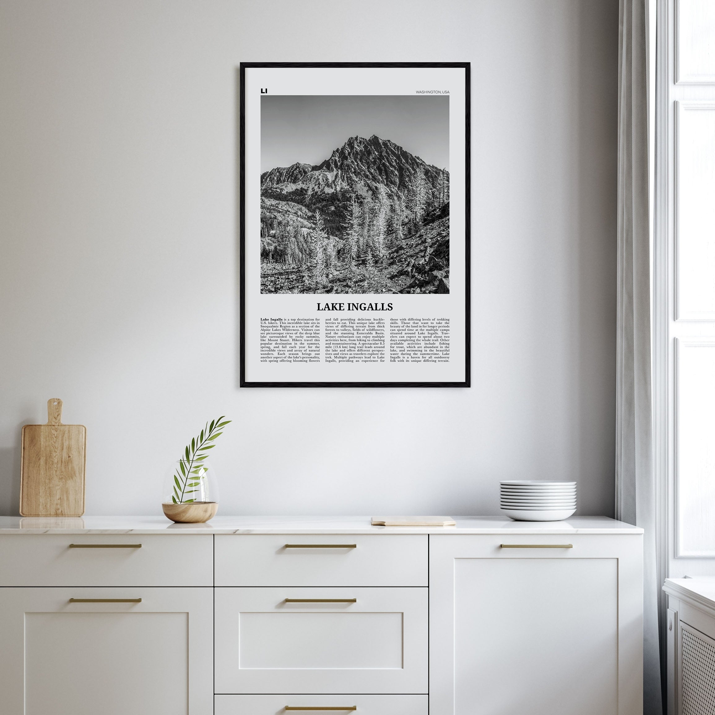 Lake Ingalls Travel B&W Poster