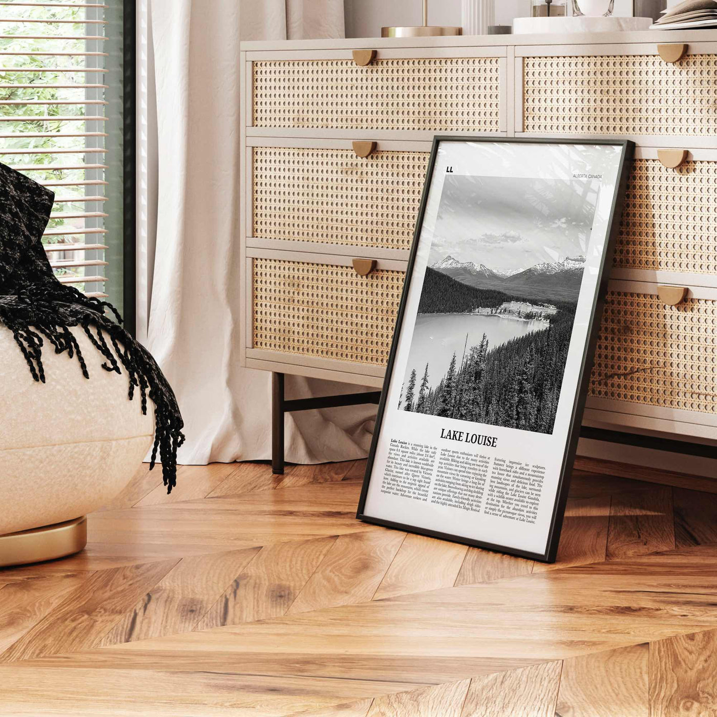 Lake Louise Print Black and White No 1, Lake Louise Wall Art, Lake Louise Poster, Lake Louise Photo, Lake Louise Wall Décor, Alberta, Canada