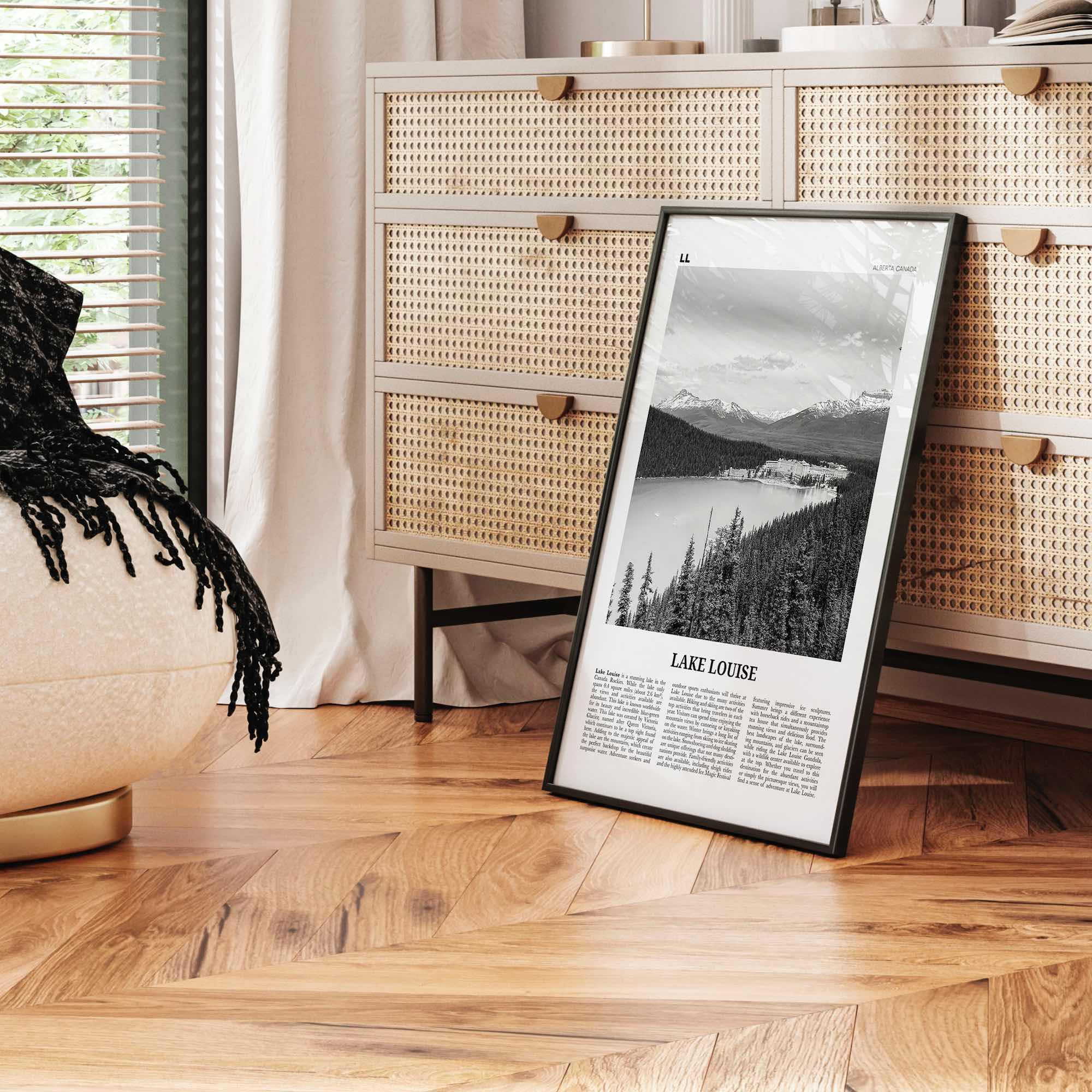 Lake Louise Print Black and White No 1, Lake Louise Wall Art, Lake Louise Poster, Lake Louise Photo, Lake Louise Wall Décor, Alberta, Canada