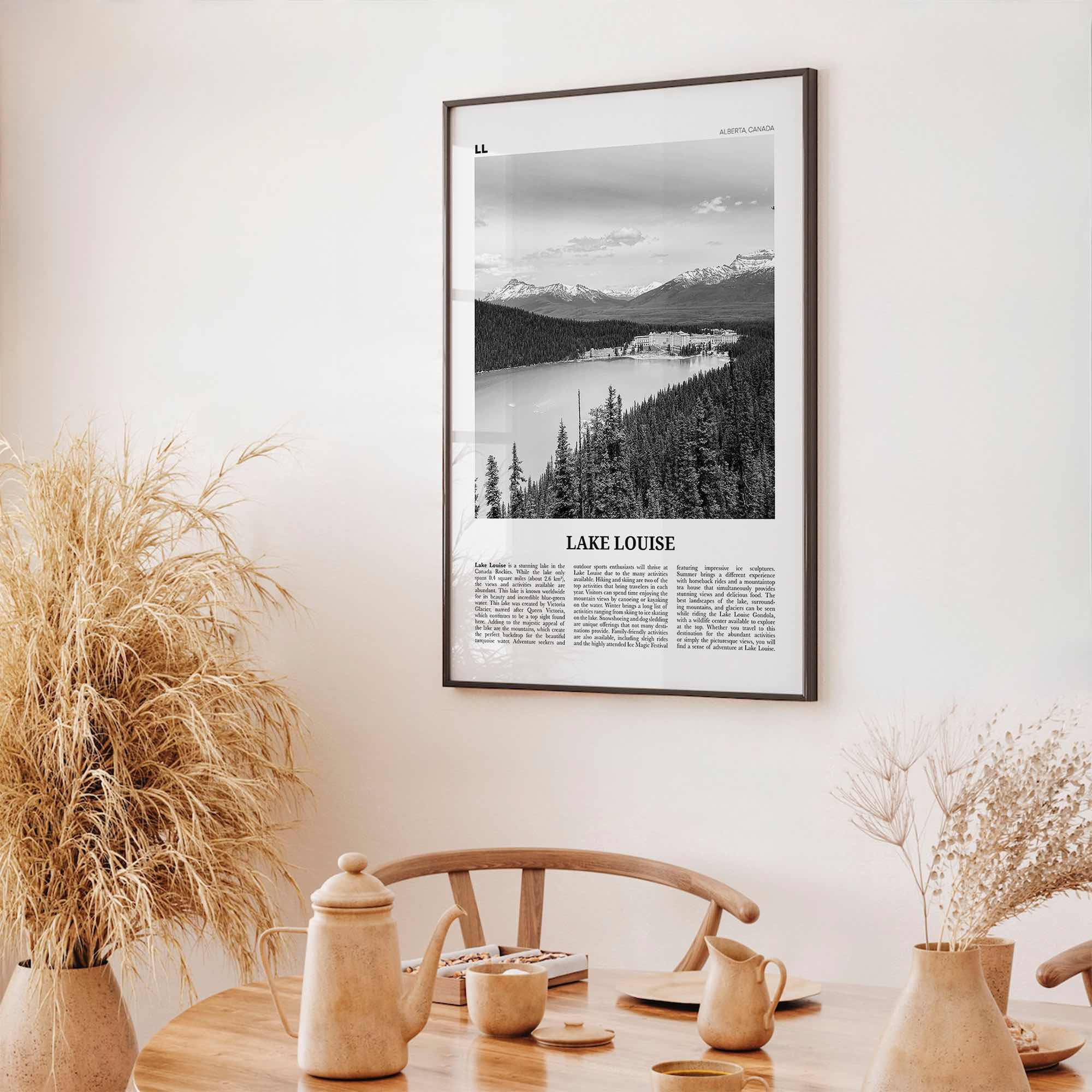 Lake Louise Print Black and White No 1, Lake Louise Wall Art, Lake Louise Poster, Lake Louise Photo, Lake Louise Wall Décor, Alberta, Canada