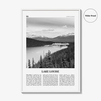 Lake Louise Print Black and White No 1, Lake Louise Wall Art, Lake Louise Poster, Lake Louise Photo, Lake Louise Wall Décor, Alberta, Canada