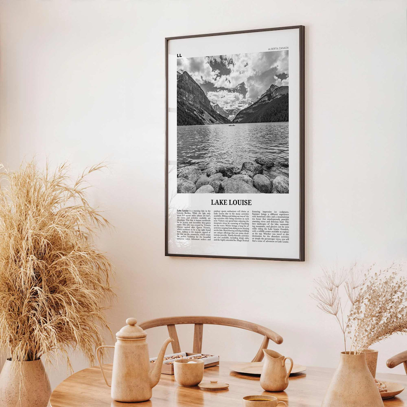 Lake Louise Print Black and White No 2, Lake Louise Wall Art, Lake Louise Poster, Lake Louise Photo, Lake Louise Wall Décor, Alberta, Canada