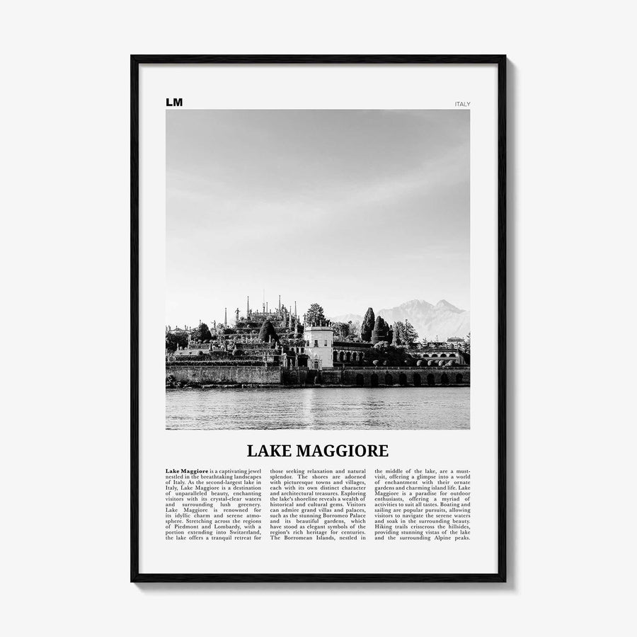 Lake Maggiore Print Black and White, Lake Maggiore Wall Art, Lake Maggiore Poster, Lake Maggiore Photo, Wall Décor, Italy, Switzerland