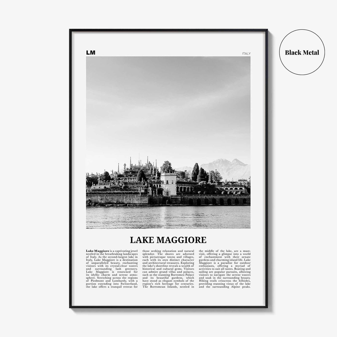 Lake Maggiore Print Black and White, Lake Maggiore Wall Art, Lake Maggiore Poster, Lake Maggiore Photo, Wall Décor, Italy, Switzerland