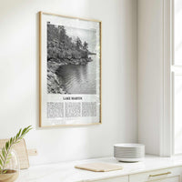 Lake Martin Print Black and White No 1, Lake Martin Wall Art, Lake Martin Poster, Lake Martin Photo, Lake Martin Wall Décor, Alabama, USA