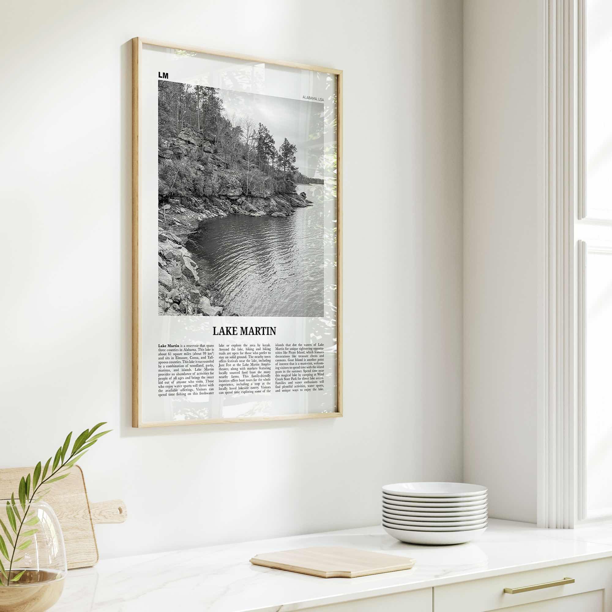 Lake Martin Print Black and White No 1, Lake Martin Wall Art, Lake Martin Poster, Lake Martin Photo, Lake Martin Wall Décor, Alabama, USA