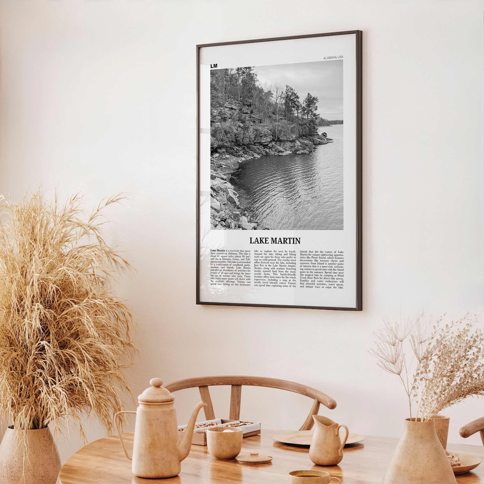 Lake Martin Print Black and White No 1, Lake Martin Wall Art, Lake Martin Poster, Lake Martin Photo, Lake Martin Wall Décor, Alabama, USA