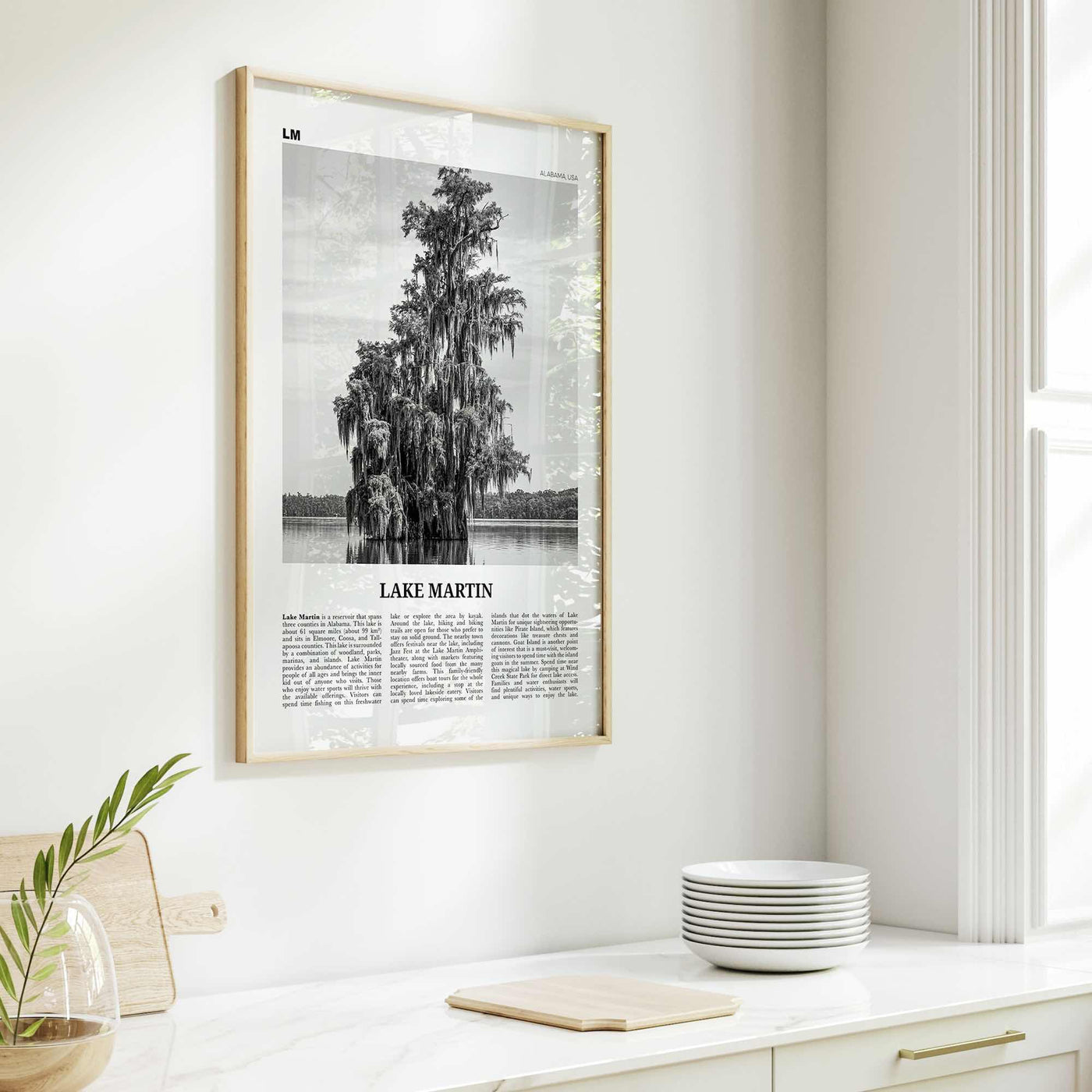 Lake Martin Print Black and White No 2, Lake Martin Wall Art, Lake Martin Poster, Lake Martin Photo, Lake Martin Wall Décor, Alabama, USA