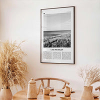 Lake Michigan Print Black and White, Lake Michigan Wall Art, Lake Michigan Poster, Lake Michigan Photo, United States, USA