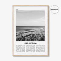 Lake Michigan Print Black and White, Lake Michigan Wall Art, Lake Michigan Poster, Lake Michigan Photo, United States, USA