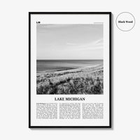 Lake Michigan Print Black and White, Lake Michigan Wall Art, Lake Michigan Poster, Lake Michigan Photo, United States, USA