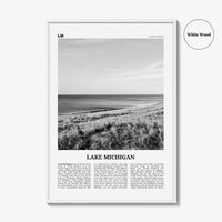Lake Michigan Print Black and White, Lake Michigan Wall Art, Lake Michigan Poster, Lake Michigan Photo, United States, USA