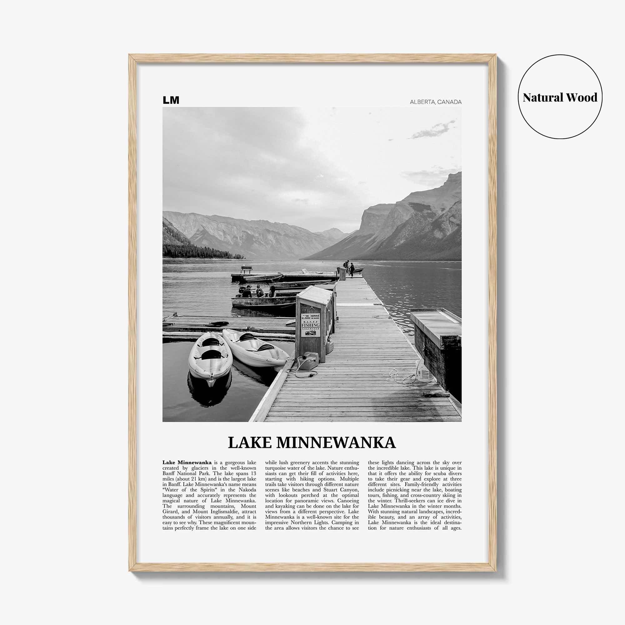Lake Minnewanka Print Black and White, Lake Minnewanka Wall Art, Lake Minnewanka Poster, Lake Minnewanka Photo, Lake Minnewanka Wall Décor