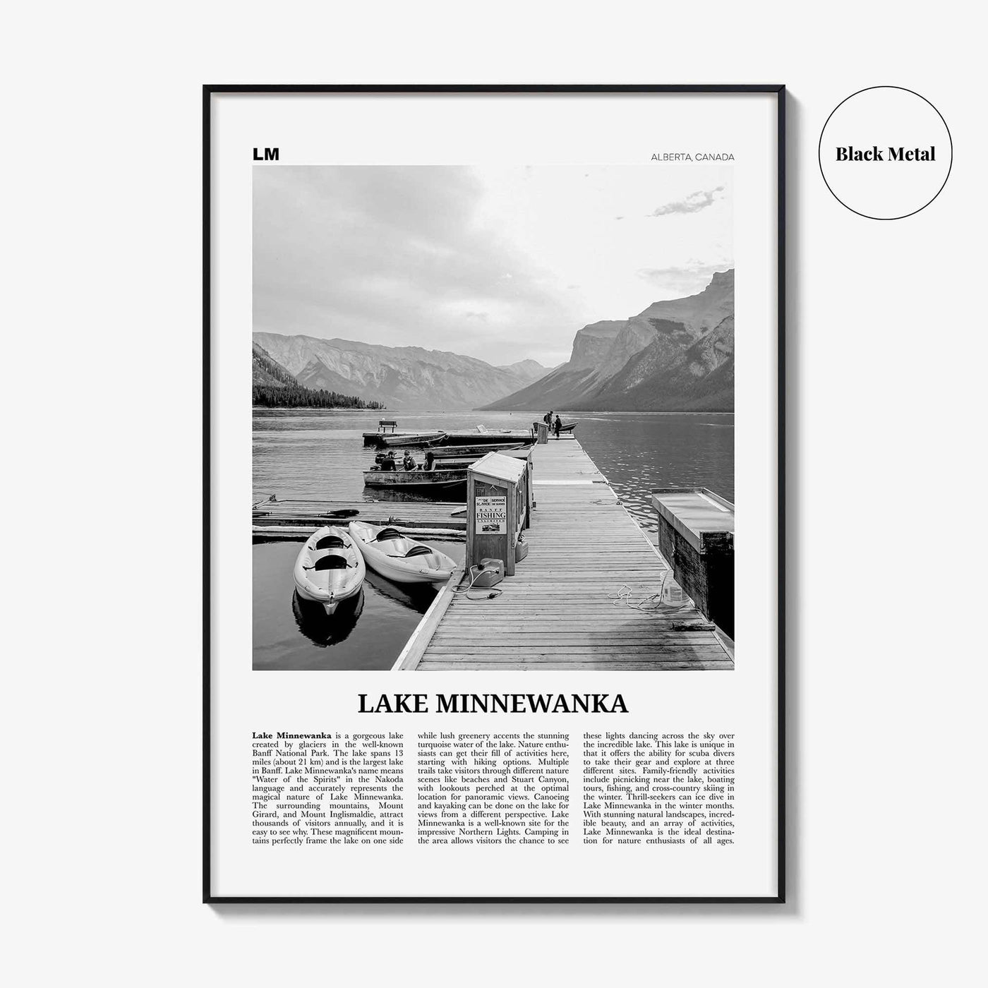 Lake Minnewanka Print Black and White, Lake Minnewanka Wall Art, Lake Minnewanka Poster, Lake Minnewanka Photo, Lake Minnewanka Wall Décor
