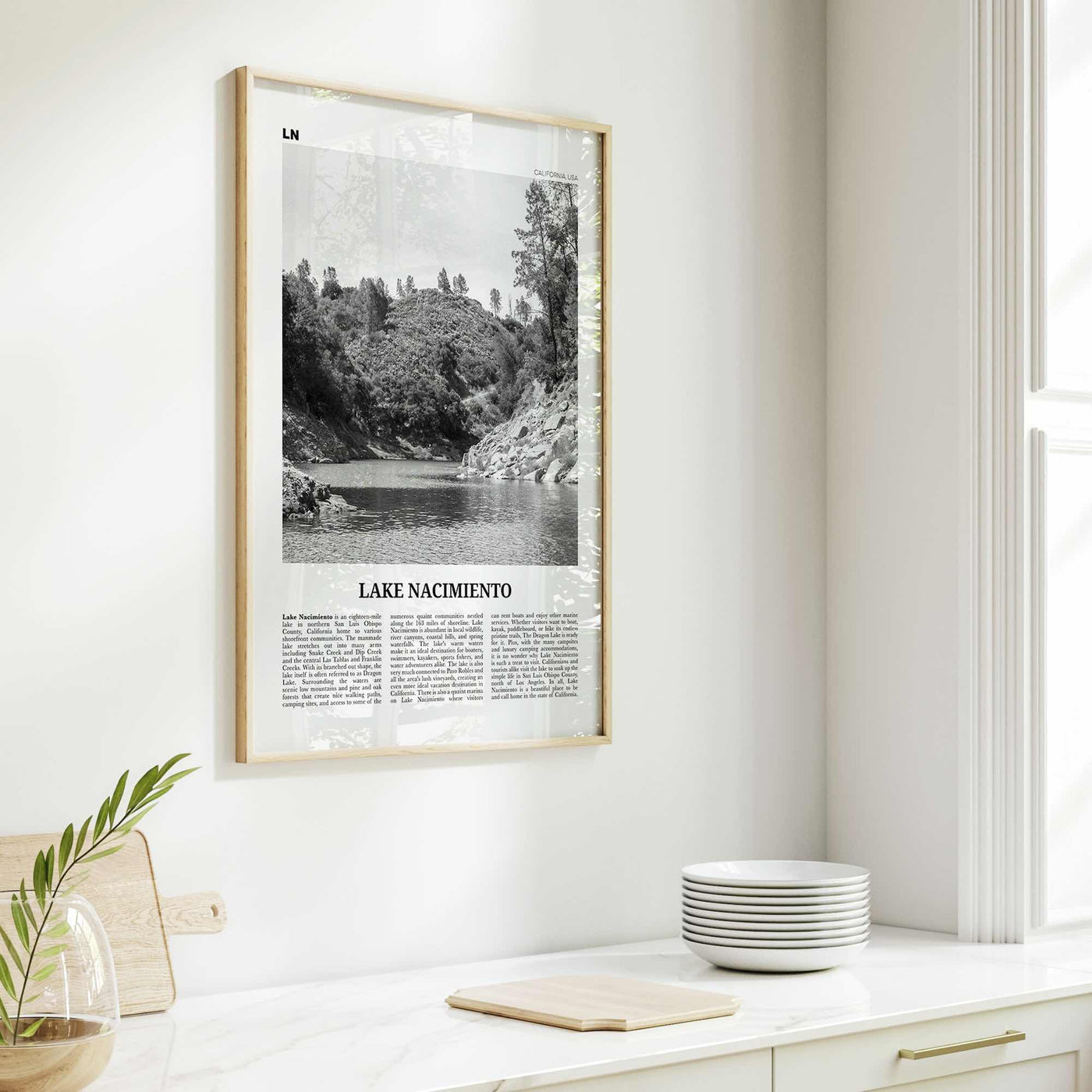 Lake Nacimiento Print Black and White, Lake Nacimiento Wall Art, Lake Nacimiento Poster, Lake Nacimiento Photo, Lake Nacimiento Wall Décor